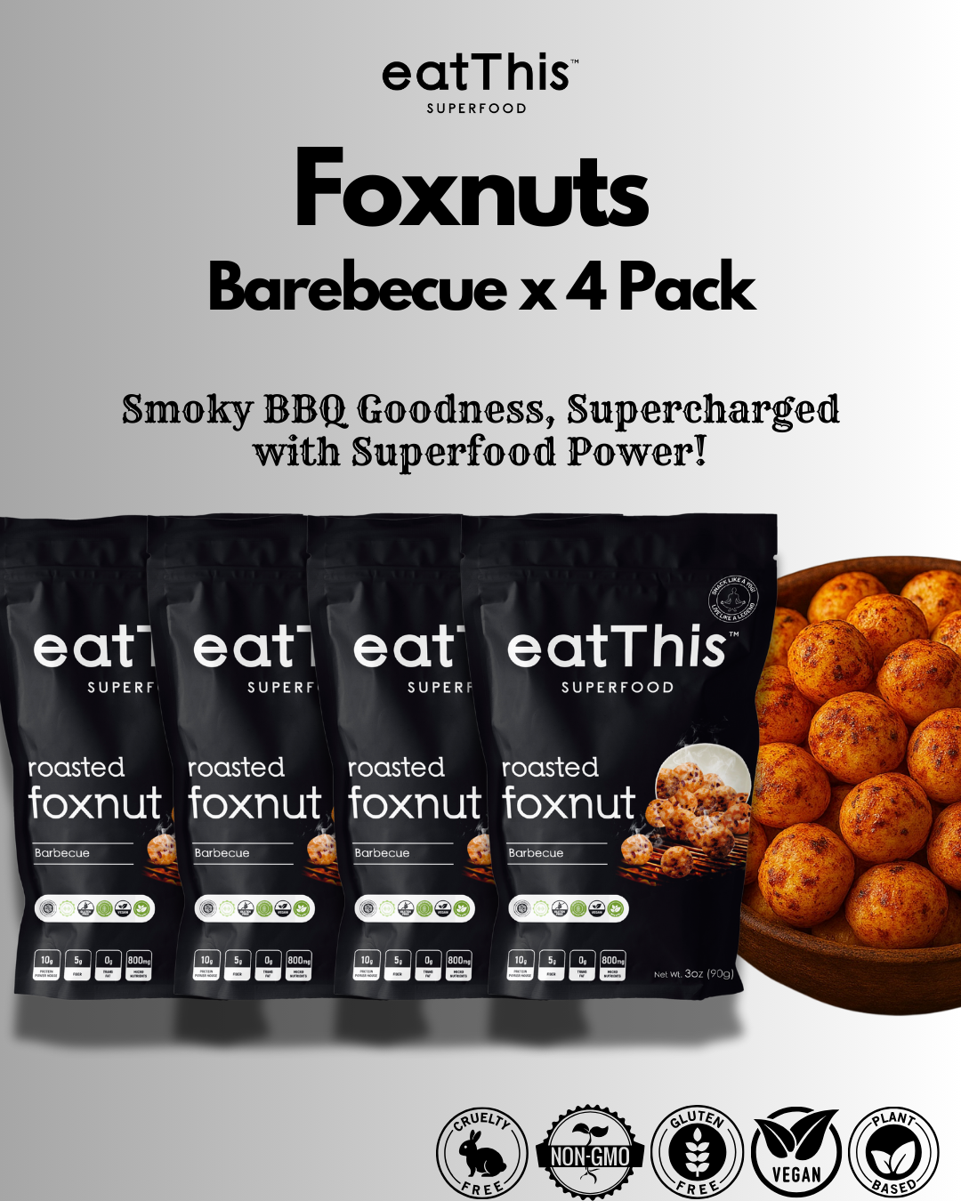 Barbeque Foxnuts (4-Pack) | Inspired by America’s Love for BBQ