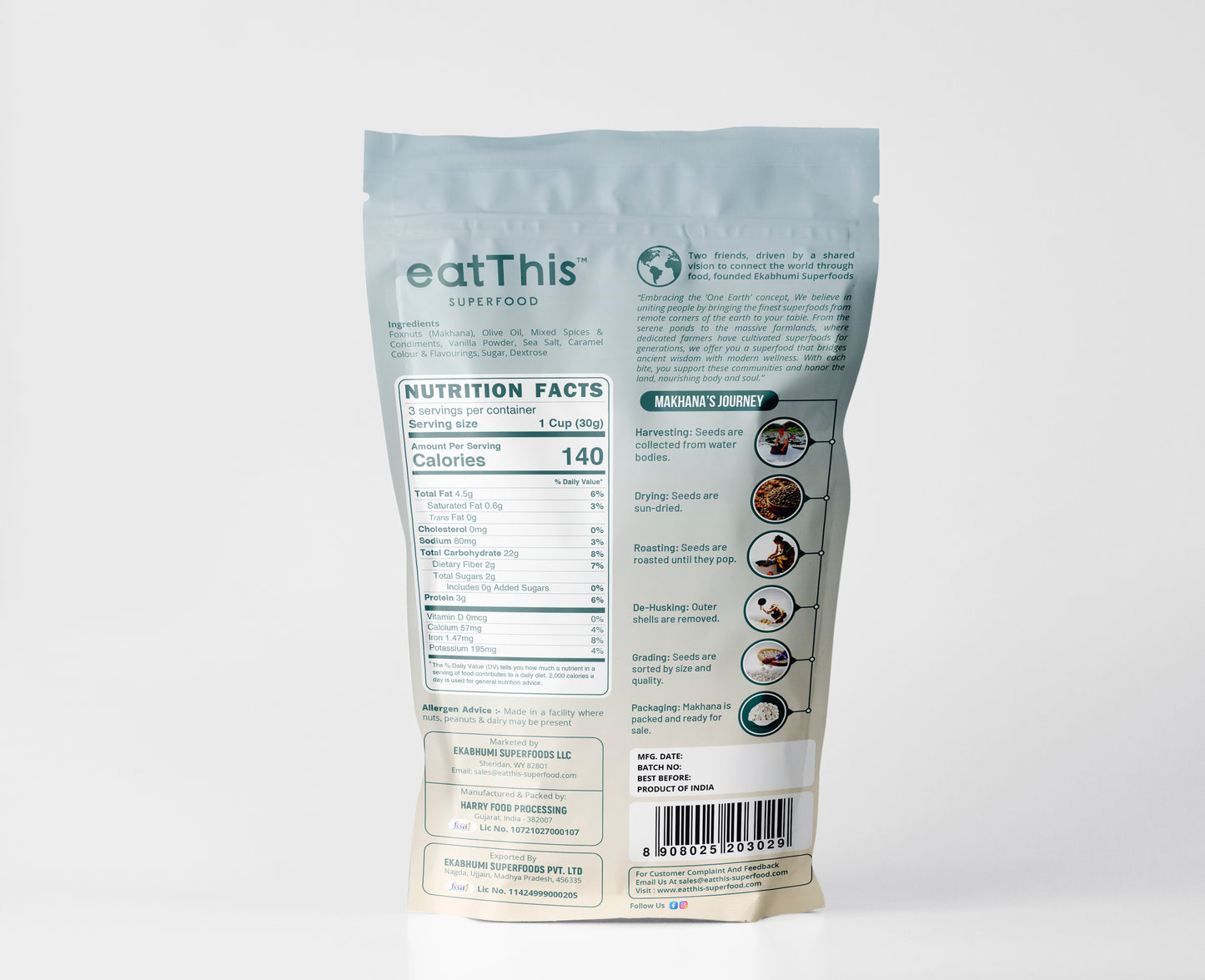 Sea Salt Caramel Foxnuts (4-Pack)| Sweet & Salty Indulgence with Crunch